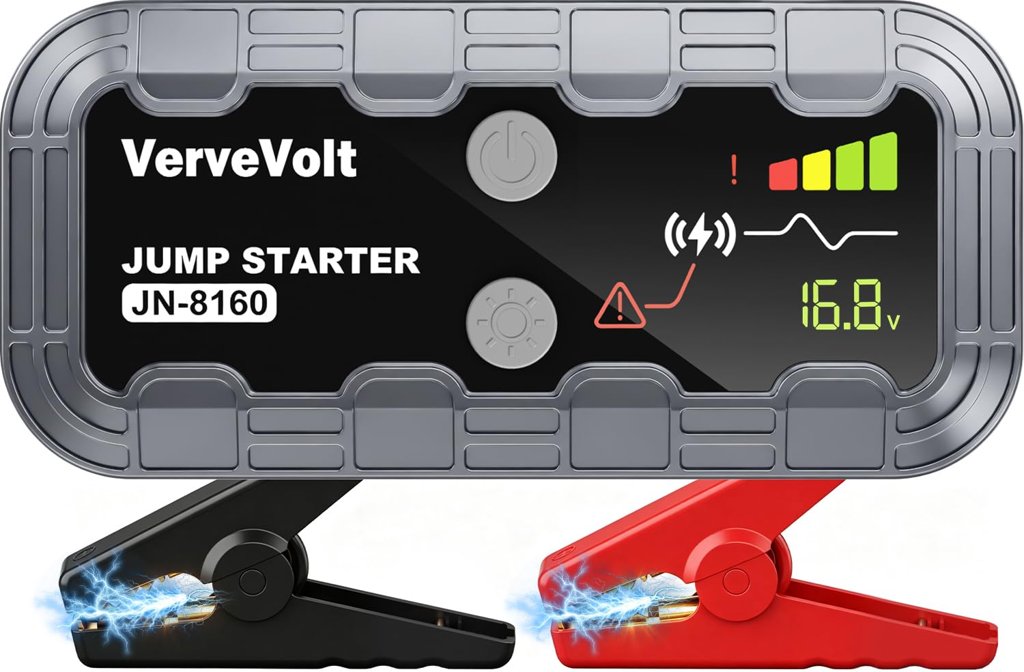 Arrancador VerveVolt 1000A con linterna LED y protección