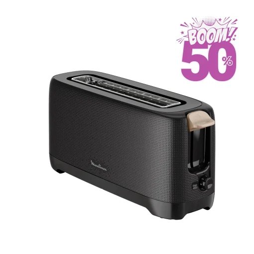 Tostadora Moulinex 1000 W con bandeja anti‑migajas – negro