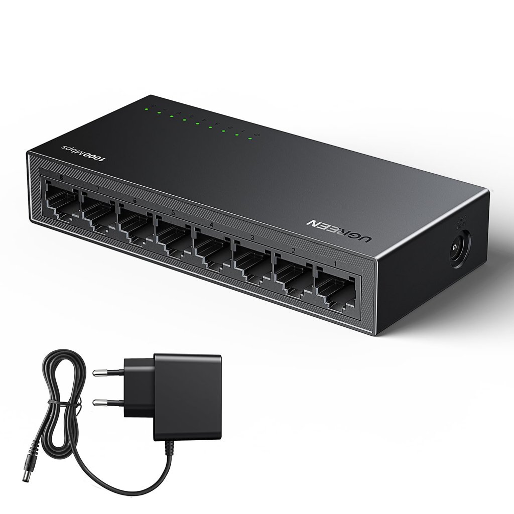 Switch Ethernet UGREEN de 8 puertos Gigabit: conecta todo sin límites