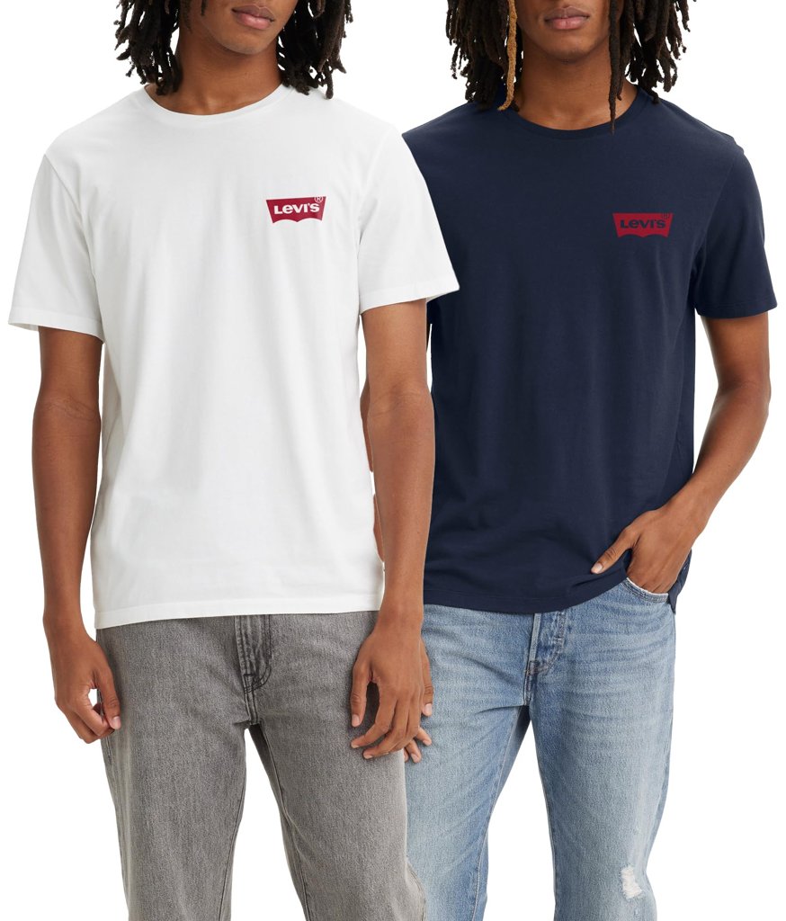 Pack de 2 camisetas gráficas Levi's para hombre, estilo urbano