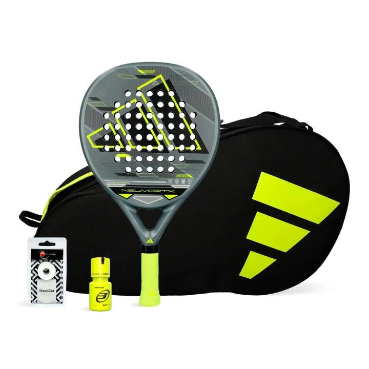 Pack Adidas completo para badminton: pala, paletero y grip