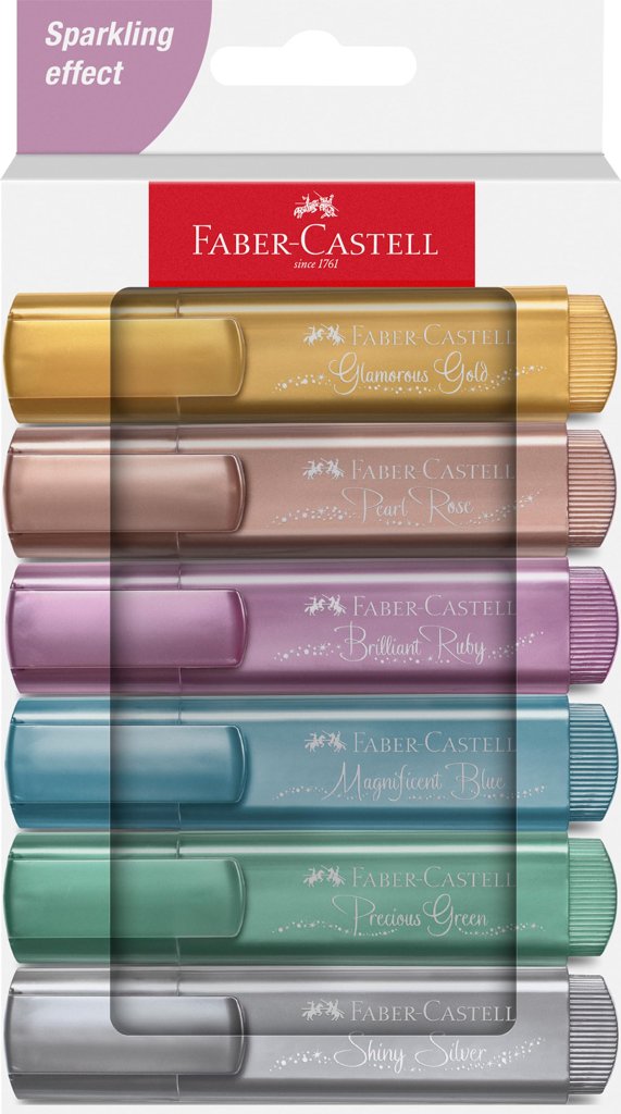 Set de 6 rotuladores metalizados Faber‑Castell – Brilla tus proyectos