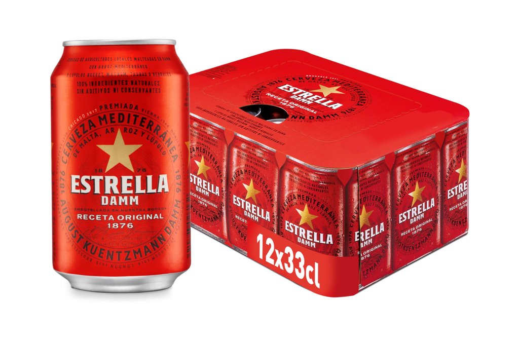 Pack de 12 latas Estrella Damm a precio rebajado