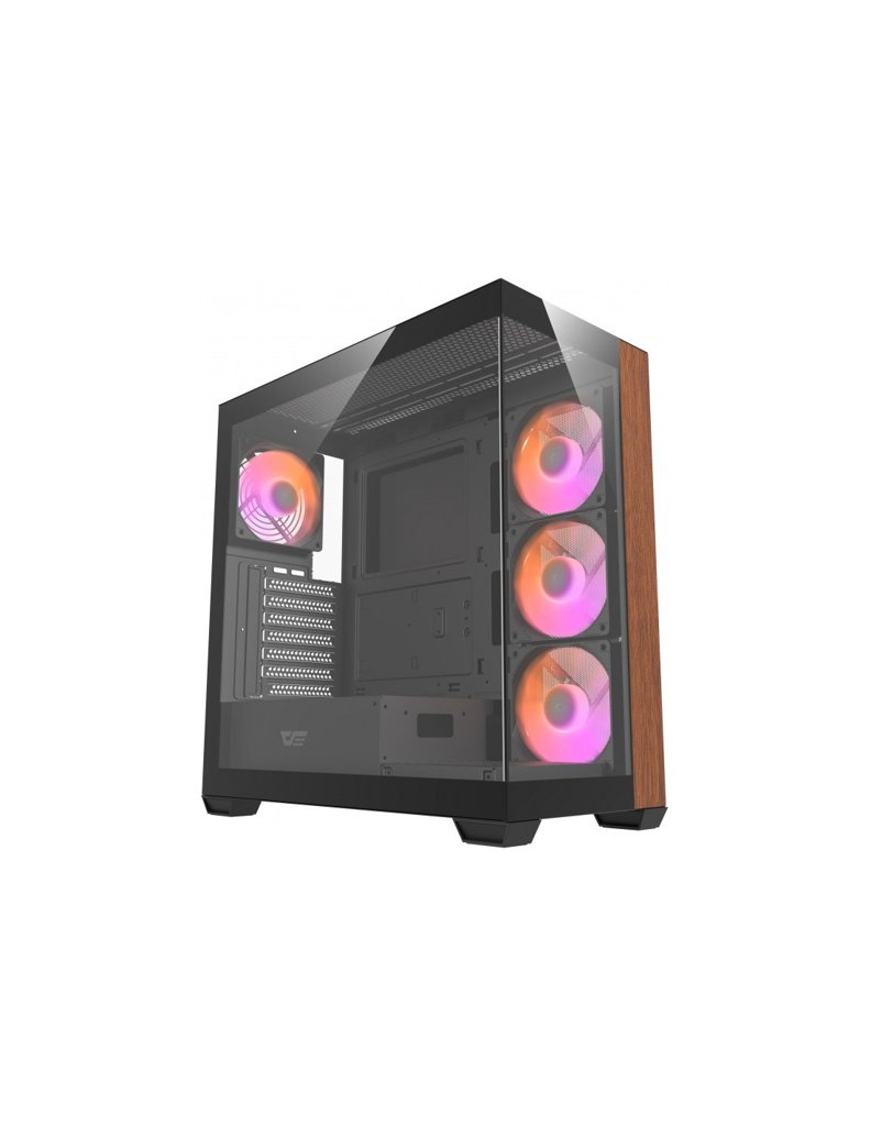 Caja ATX darkFlash DS900W con vidrio templado y ventilación premium