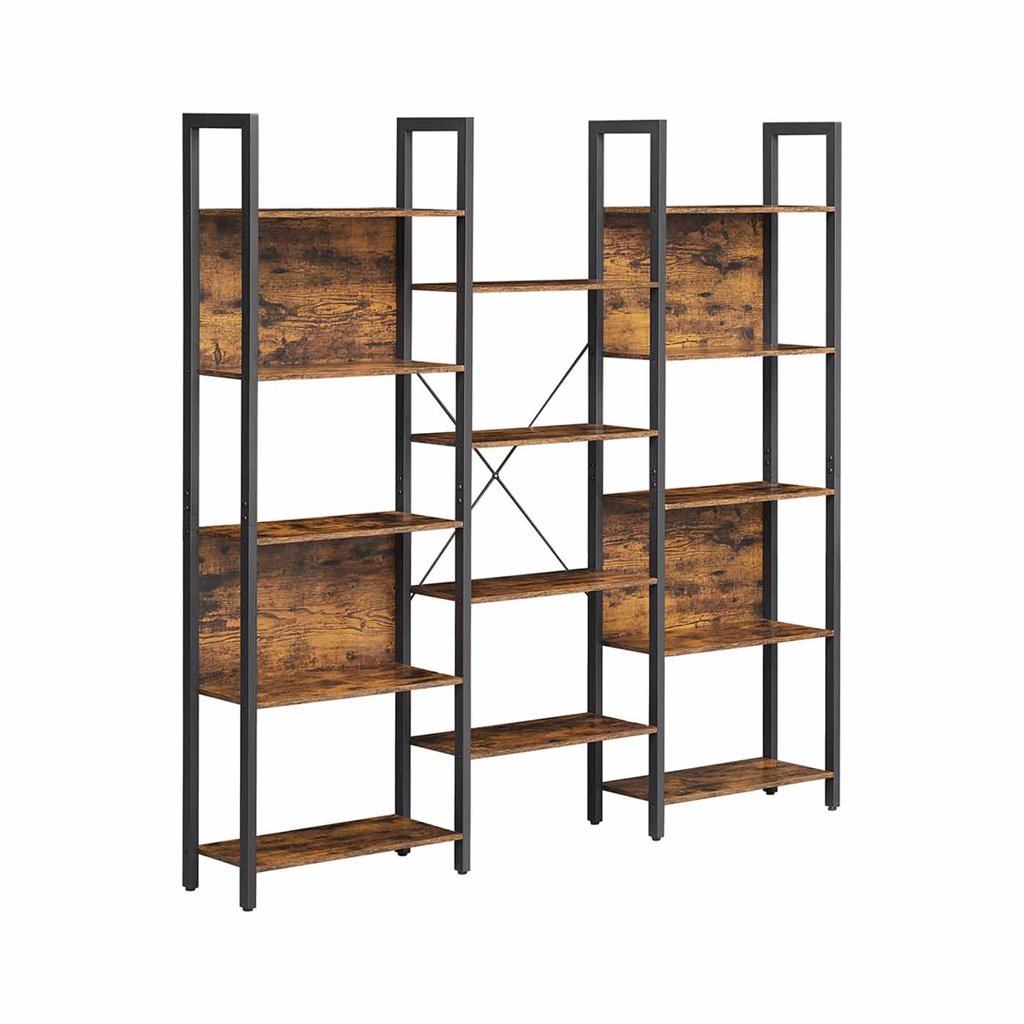 Librería Industrial Rústica