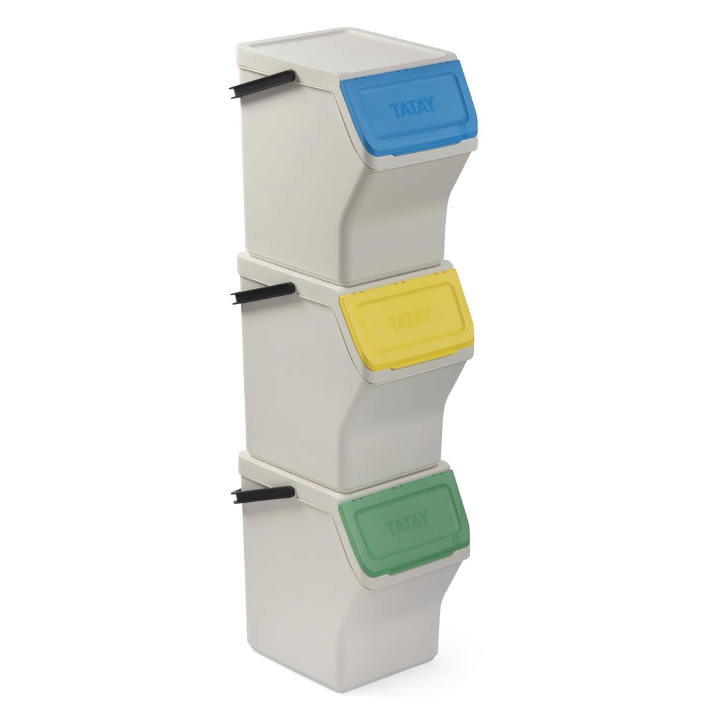 Set de 3 cubos de basura apilables Tatay – organización modular