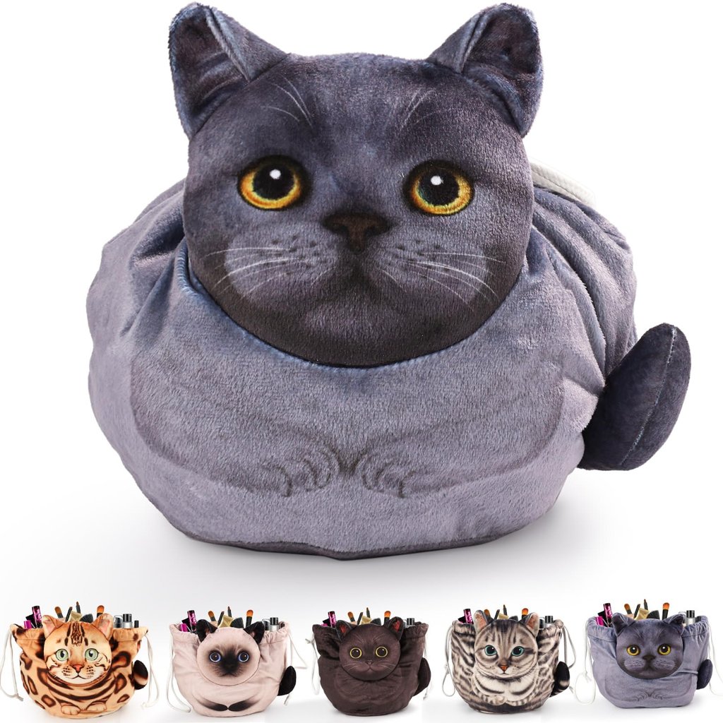 Gatito Bolsa De Maquillaje DiseñO De CordóN,Organizador De Maquillaje Gran Capacidad,PortáTil Neceser Maquilla
