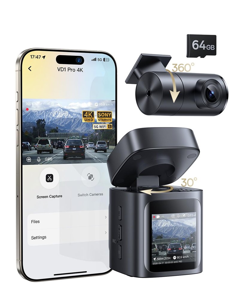 Baseus VD1 Pro: cámara 4K frontal y trasera para tu coche