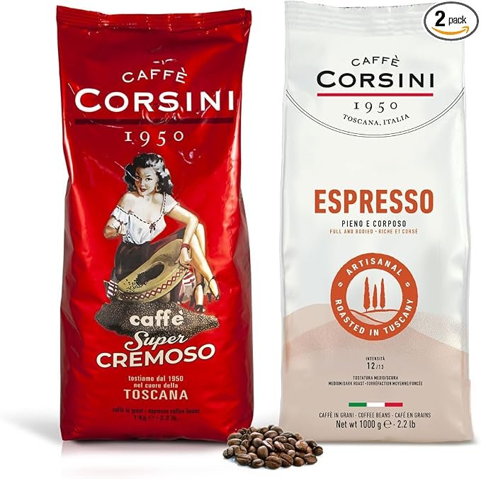Café en grano italiano Corsini 1950: 2 kg de sabor auténtico