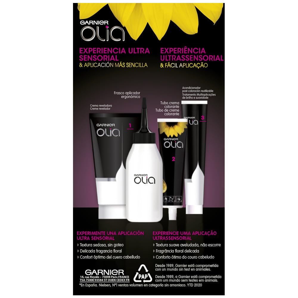 Garnier Olia negro intenso: coloración sin amoníaco y aceites naturales