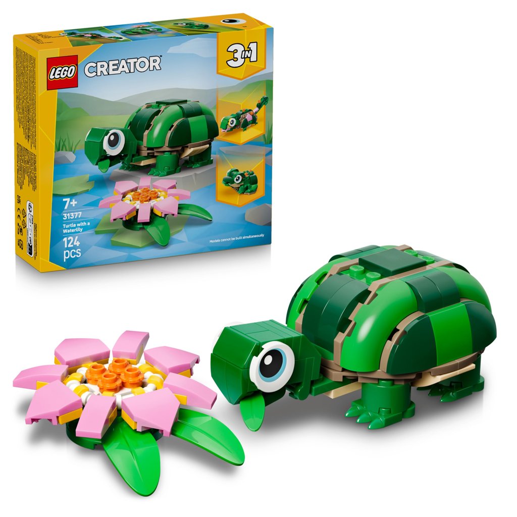 Set LEGO Creator 3 en 1: Tortuga con nenúfar, diversión creativa