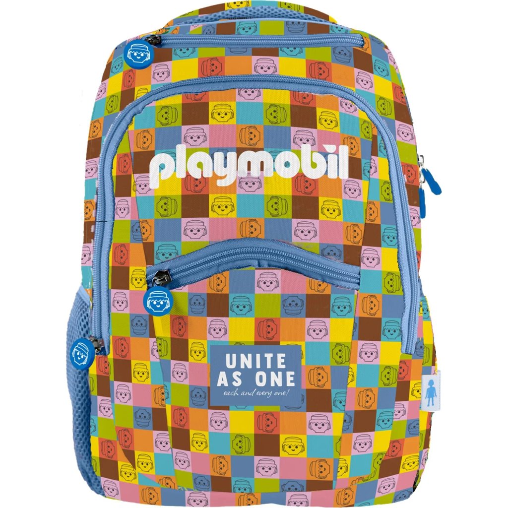 Mochila escolar Playmobil Unite As One 2025, 20 L y 3 compartimentos