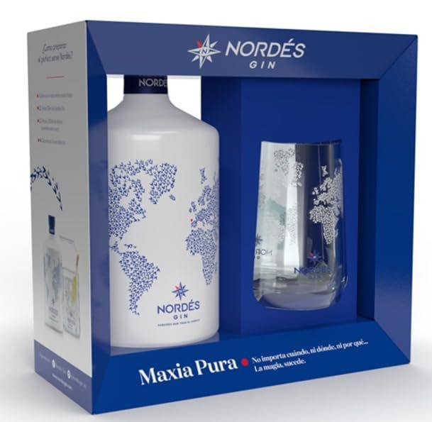 Descubre la Ginebra Premium Nordés con vaso bajo de regalo