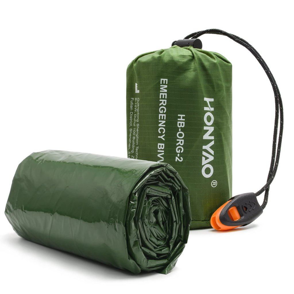 Saco de emergencia con manta térmica de aluminio – perfecto para trekking