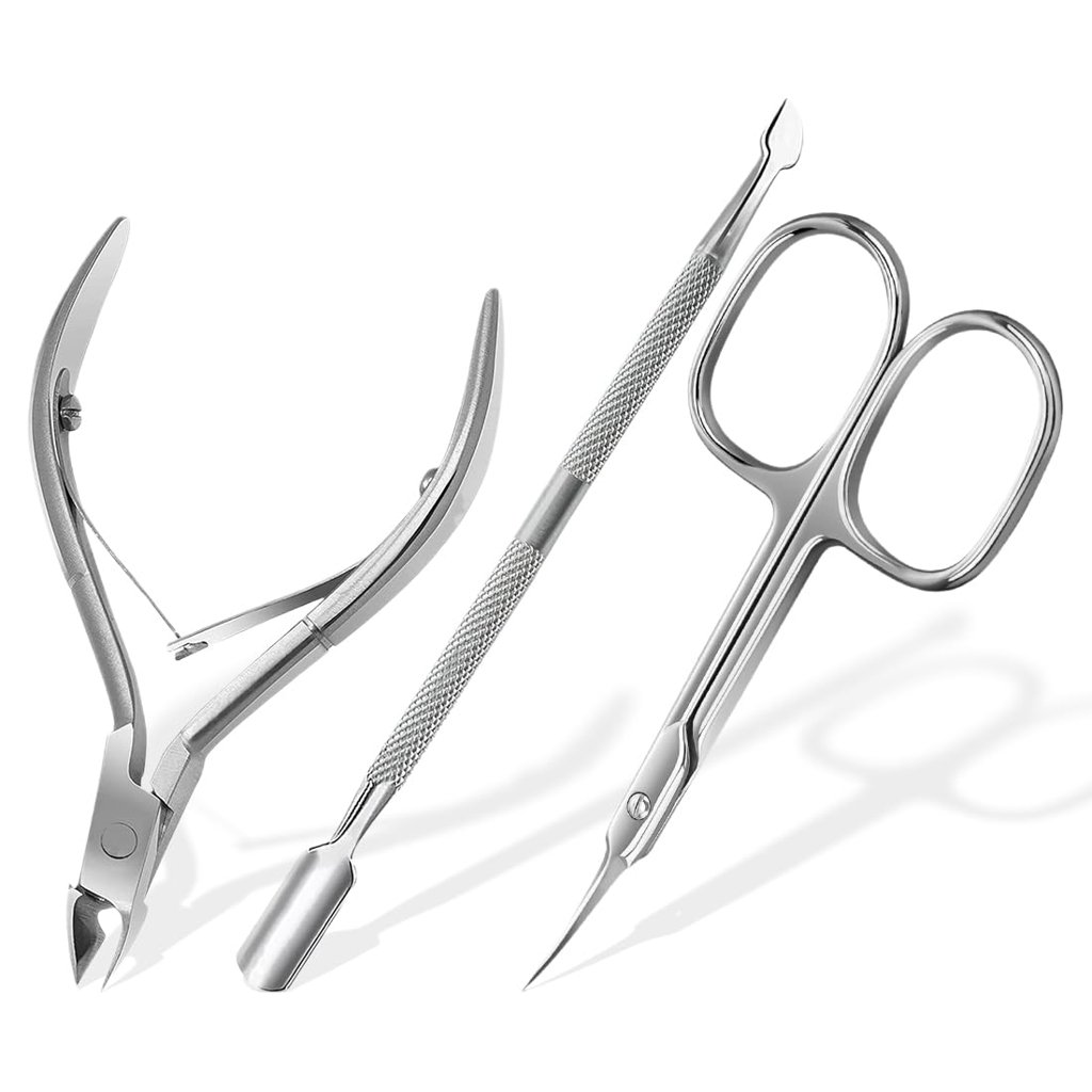 Sularpek Empujador de Cuticulas, 3 Piezas Corta Cuticulas de Acero Inoxidable