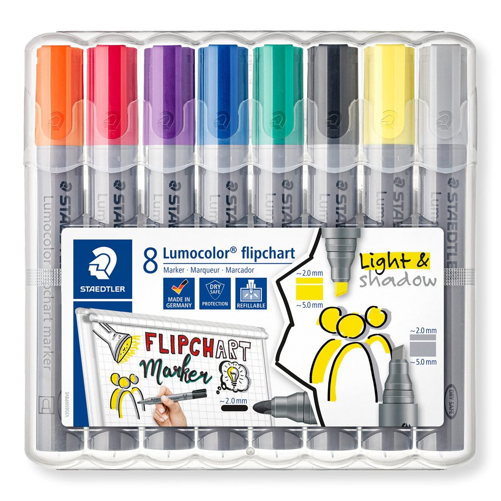 Set de 8 rotuladores STAEDTLER Lumocolor Flipchart 2 mm
