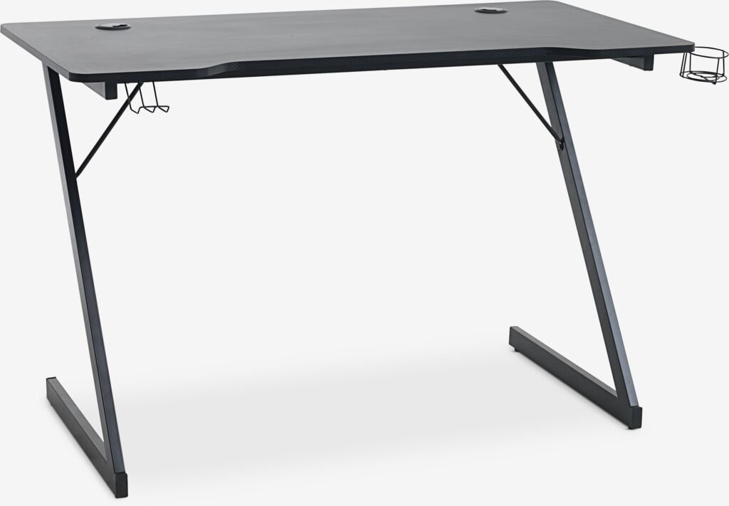 Escritorio gaming HALSTED 60x120 con portabebidas y soporte