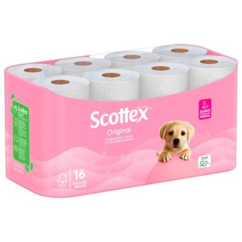 Pack 32 rollos de papel higiénico Scottex 2 capas al mejor precio
