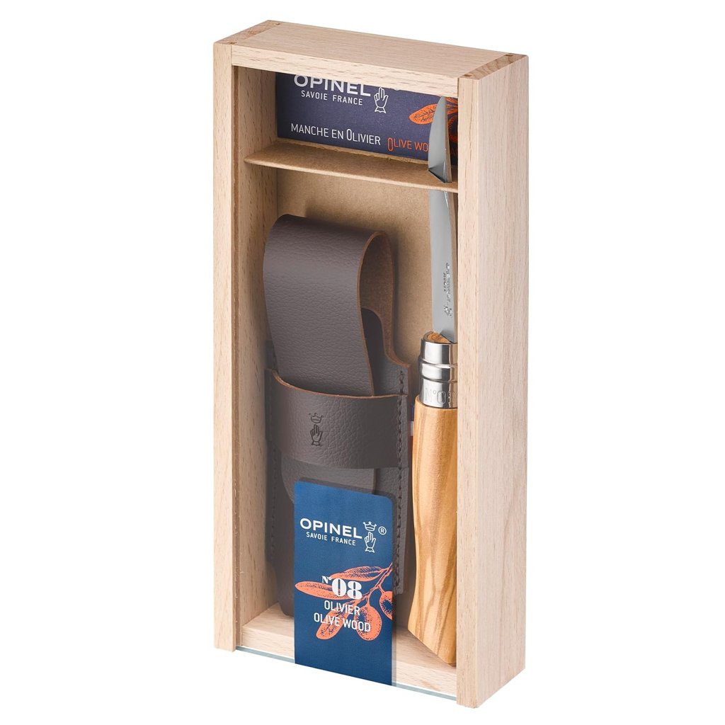 Cuchillo de bolsillo O Pinel Olivo 8 cm + funda Alpine: práctico y elegante