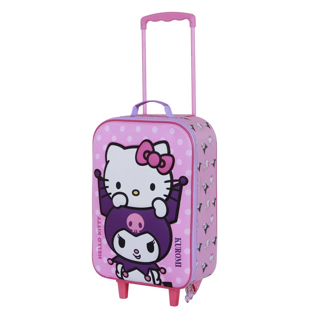 Sanrio Hello Kitty Playful-Maleta Trolley Soft 3D, Rosa, 17 x 33 x 52 cm