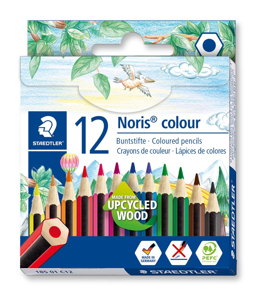 Lápices de colores STAEDTLER Noris Colour 12 tonos, madera reciclada
