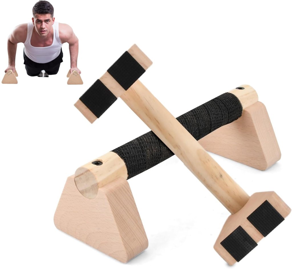 Barras paralelas de madera con soporte antideslizante – 300 kg