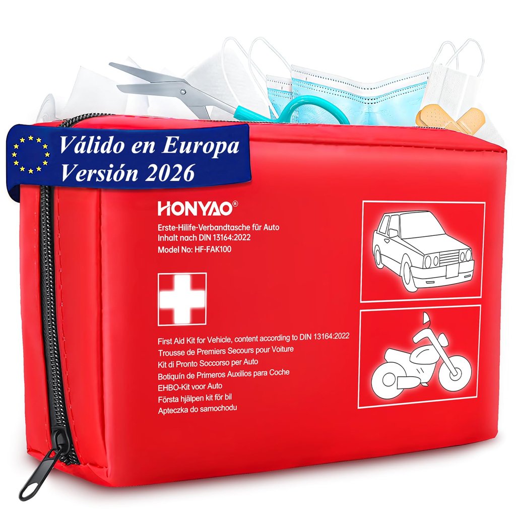 Botiquín de emergencia para coche con 90 piezas