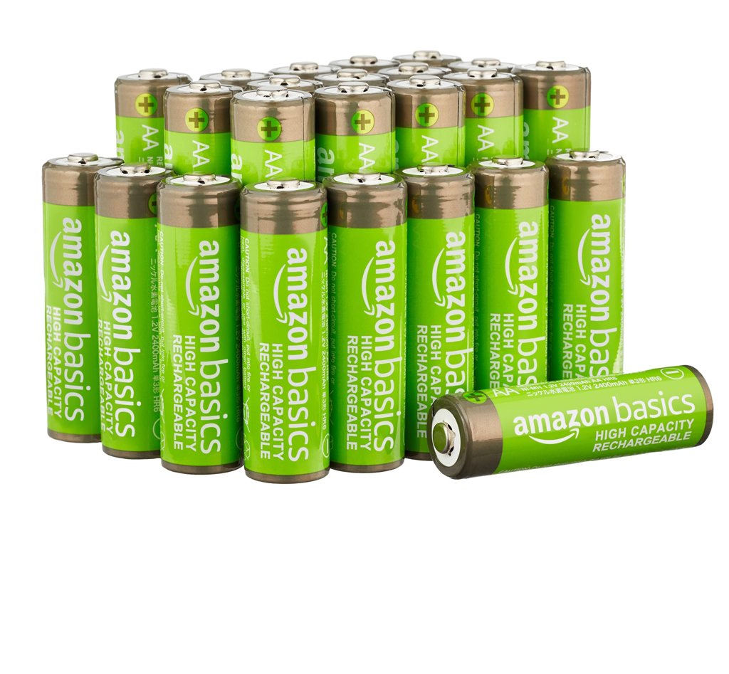 Pack de 24 baterías AA recargables Amazon Basics – energía duradera