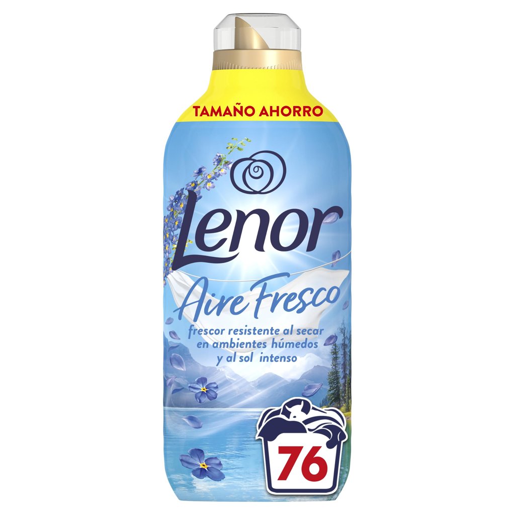 Lenor Aire Fresco Suavizante Para Ropa Frescor Alpino 76 Lavados, 1.064L, Frescor Resistente Al Secar En Ambie