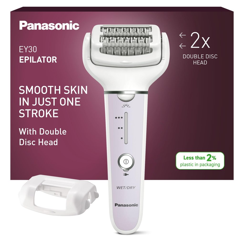 Depiladora Panasonic ES-EY30-V503 Doble Disco con 60 Pinzas, Flexible 90º