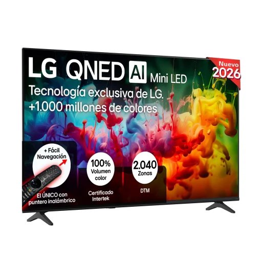 TV LG 75'' QNED evo MiniLED 4K con IA Gemini y 94% antirreflejos