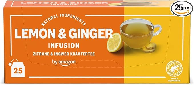 Descubre la Infusión de Limón y Jengibre By Amazon – 25 bolsitas