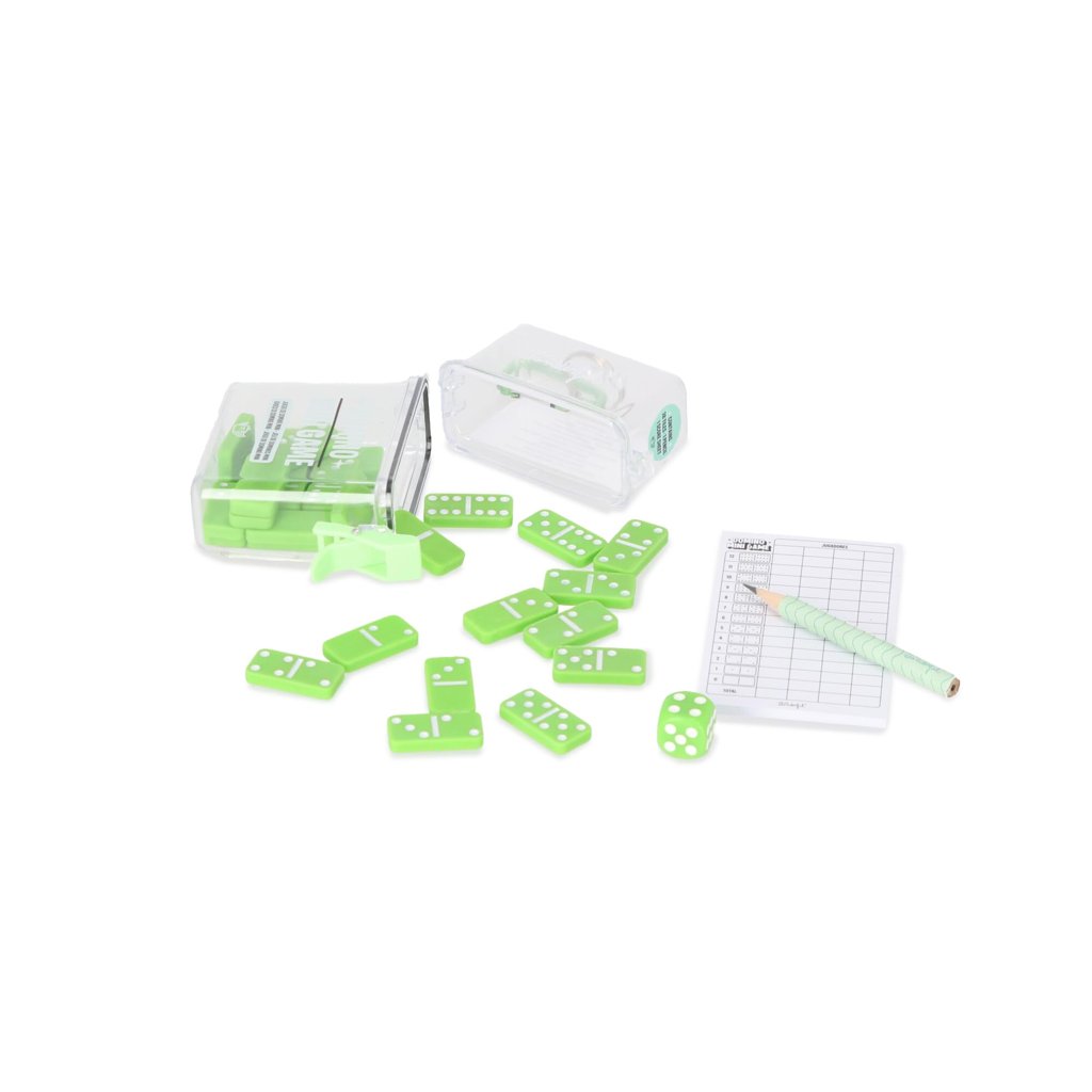 Domino de viaje Mr.Wonderful: 28 fichas + lápiz y tabla de puntuación