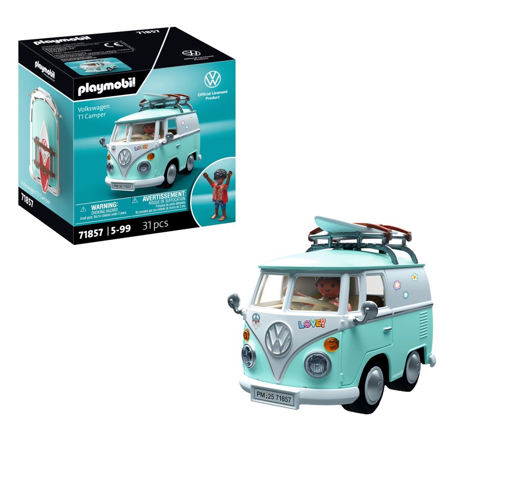 Miniatura Volkswagen T1 Camper de PLAYMOBIL: la aventura sobre ruedas