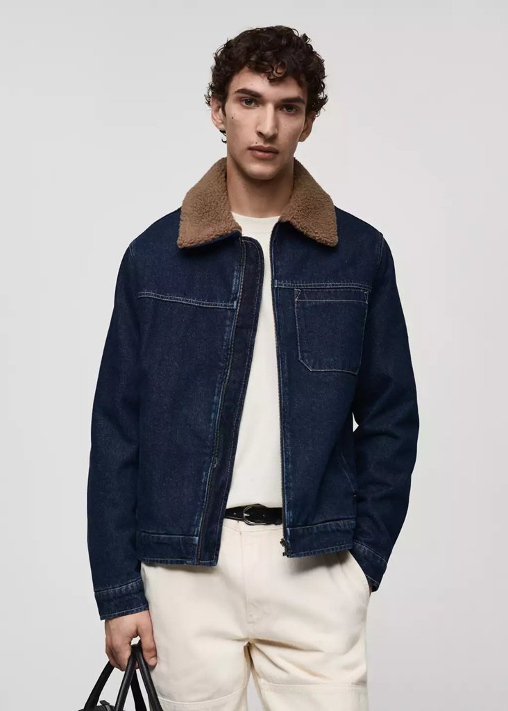 Cazadora denim acolchada