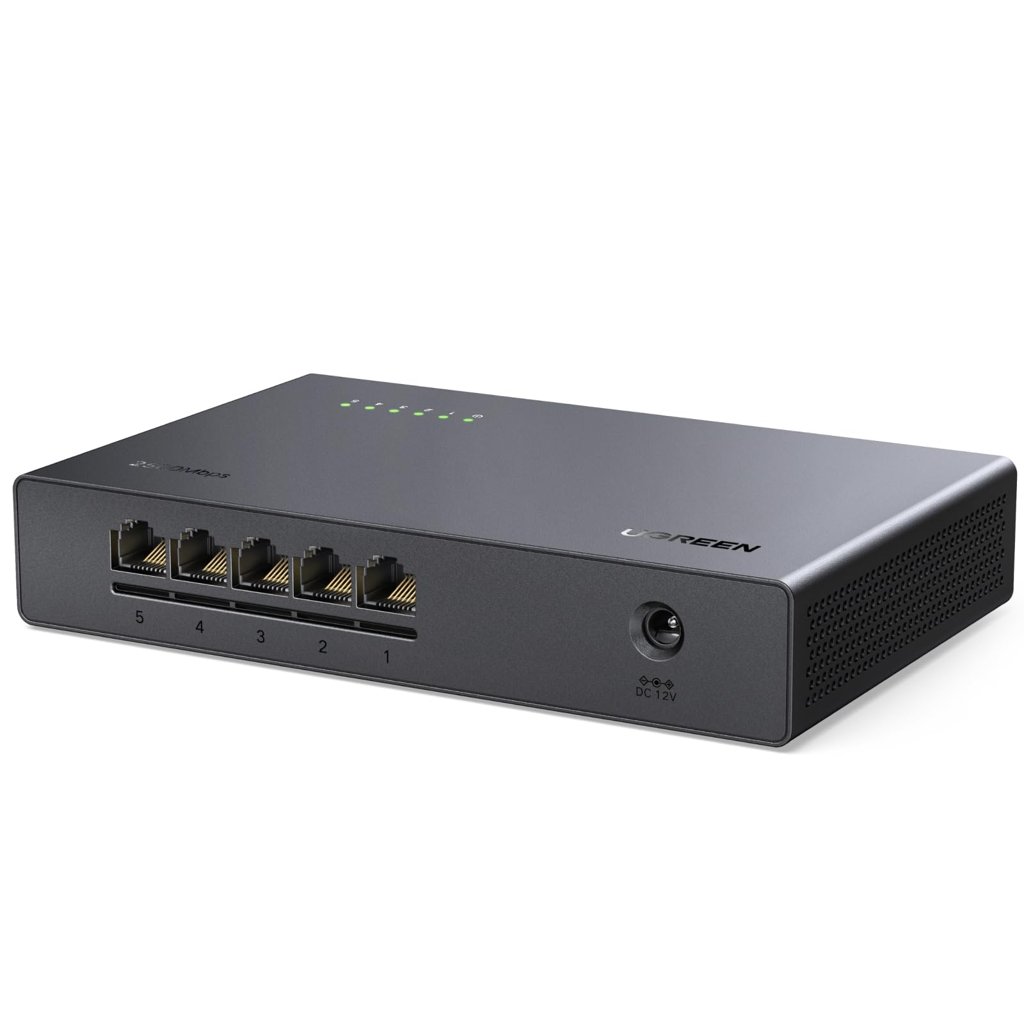 UGREEN Switch Ethernet 2.5G 5 Puertos Hub RJ45 Plug Play 100/1000/2500Mbps