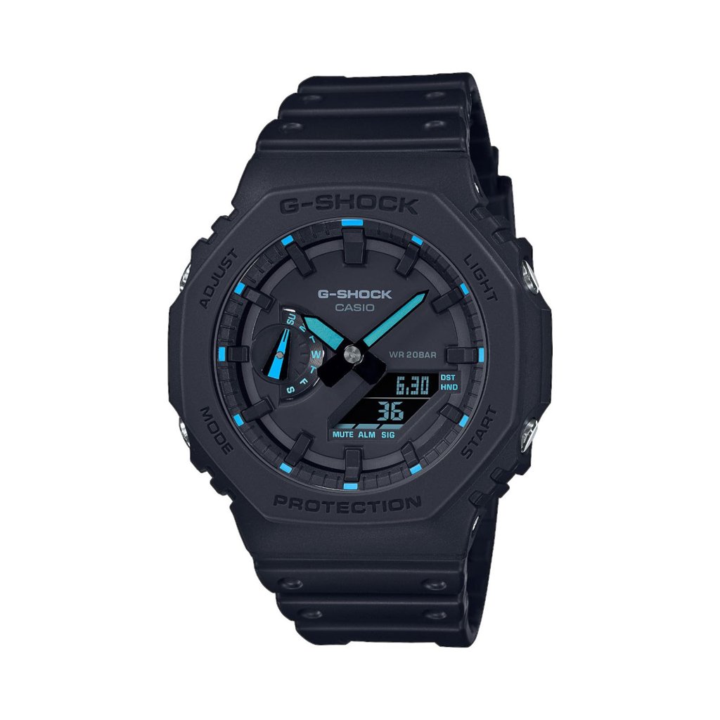 Casio G‑SHOCK negro mate con detalle azul neón: estilo y resistencia