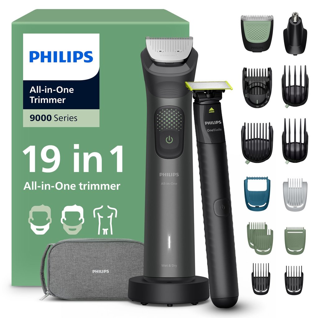 Set Philips Multigroom 9000 19 en 1 + OneBlade: barba, pelo y cuerpo