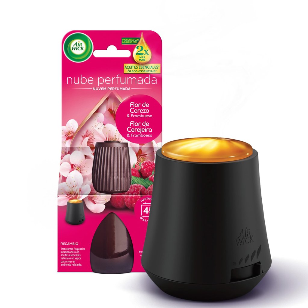Pack 2 ambientadores Air Wick Essential Mist, aroma cerezo y frambuesa