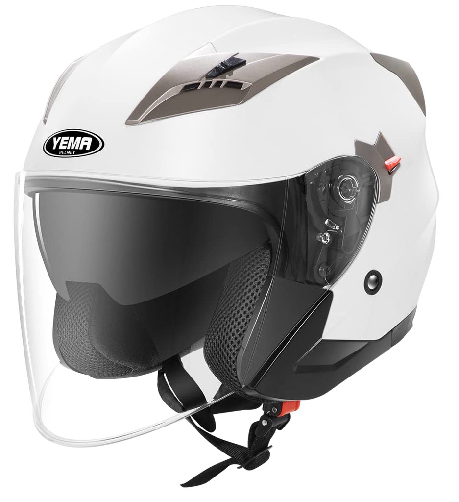 Casco Moto Jet ECE Homologado - YEMA YM-627 Casco Moto Abierto Custom Scooter para Mujer Hombre Adultos con Do