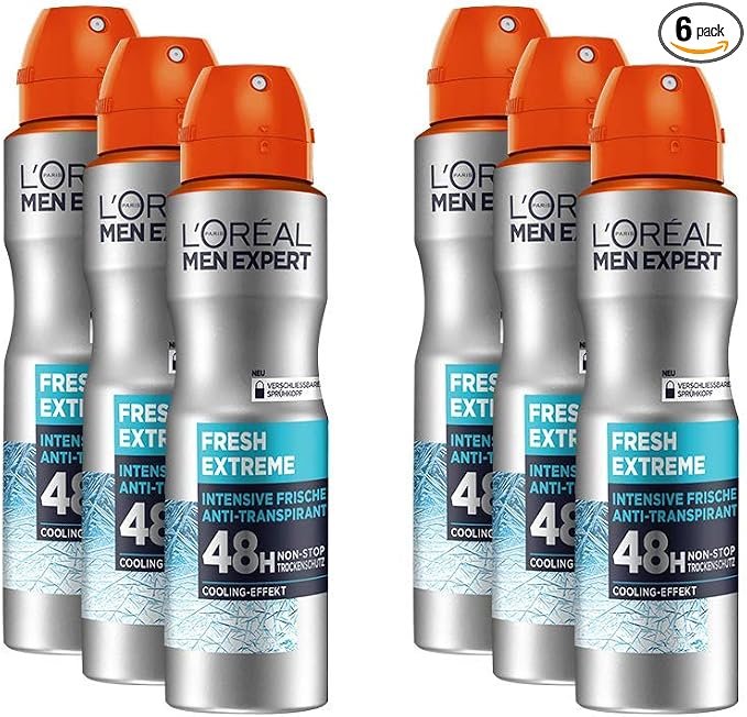 Pack de 6 desodorantes L'Oréal Men Expert 48h Fresh