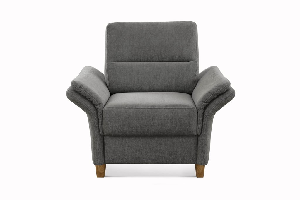Sillón Wyk de Estilo rústico con muelles y Patas de Madera