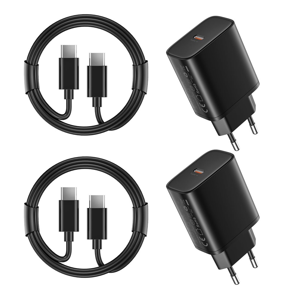 Pack de 2 cargadores USB‑C 45W con cable de 2 m – carga ultra rápida