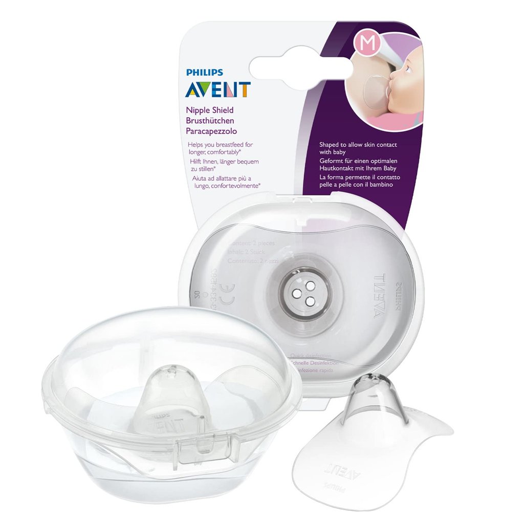 Philips Avent: Pack 2 de protectores de pezón mediano, con estuche de viaje