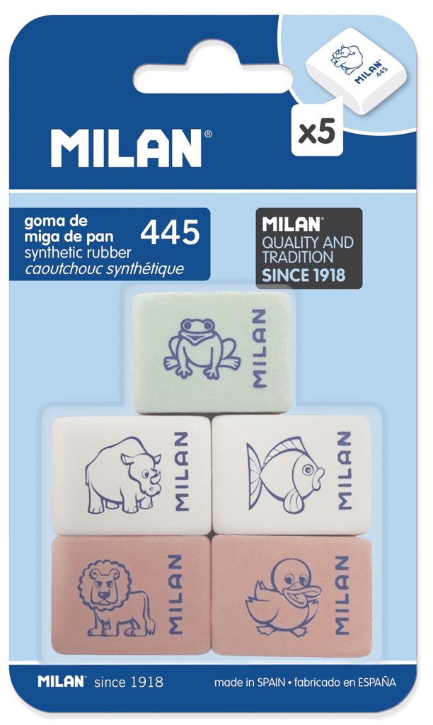 3 x Blíster 5 gomas Rectangulares con dibujos infantiles 445 MILAN
