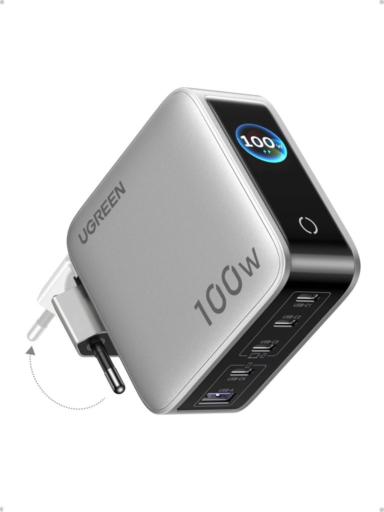 UGREEN Nexode Pro: cargador USB‑C 100 W con pantalla TFT