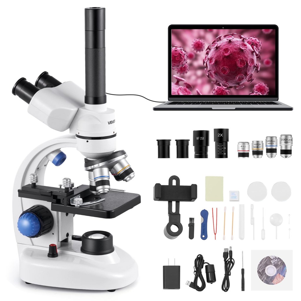 Microscopio VEVOR 40‑5000X: descubre el mundo a detalle