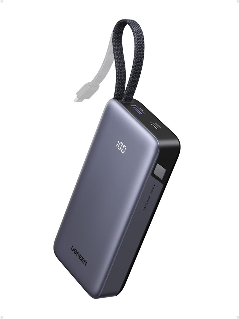 UGREEN Nexode 55 W: Power Bank de 20 000 mAh con cable integrado