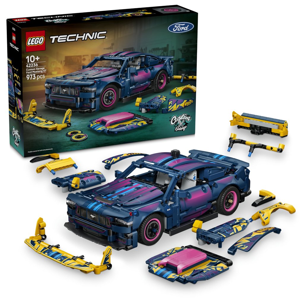 Set LEGO Technic Ford Mustang GT: 973 piezas y motor V8 móvil