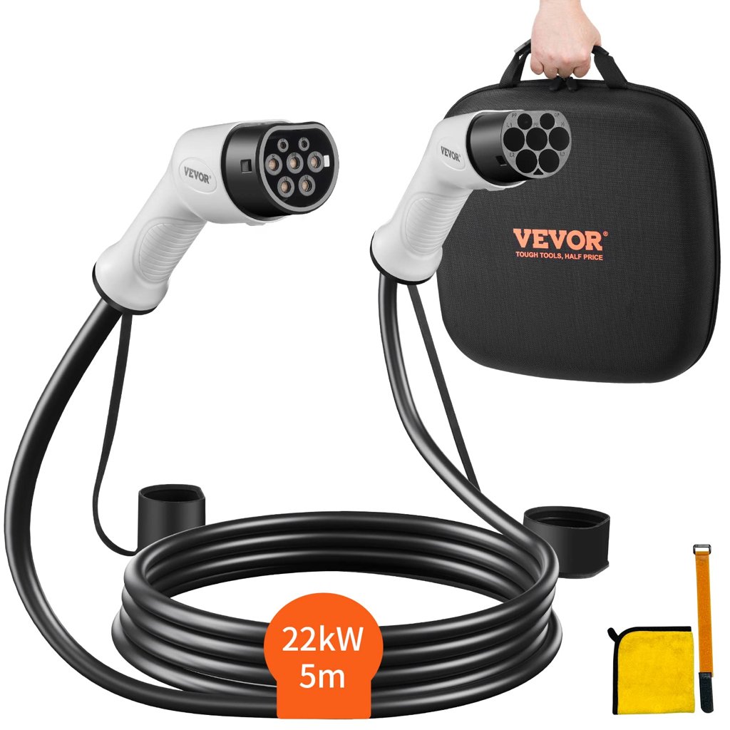 Cable Tipo 2 5,5 m para coche eléctrico – 32 A, 22 kW y protección IP66